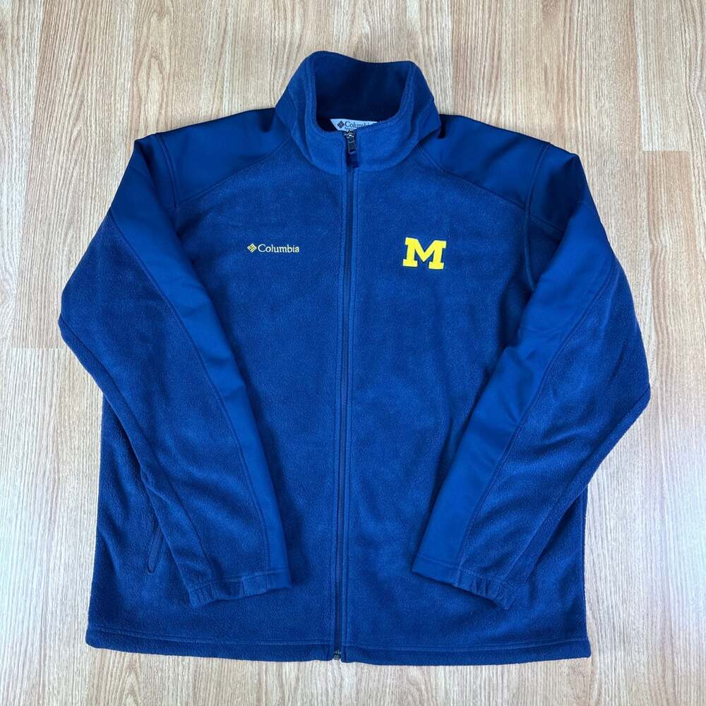 Columbia Men's Michigan Wolverines Flanker II Full-Zip Fleece Jacket Size XL